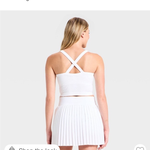 White Ribbed Crop Tank Top - Picture 2 of 2